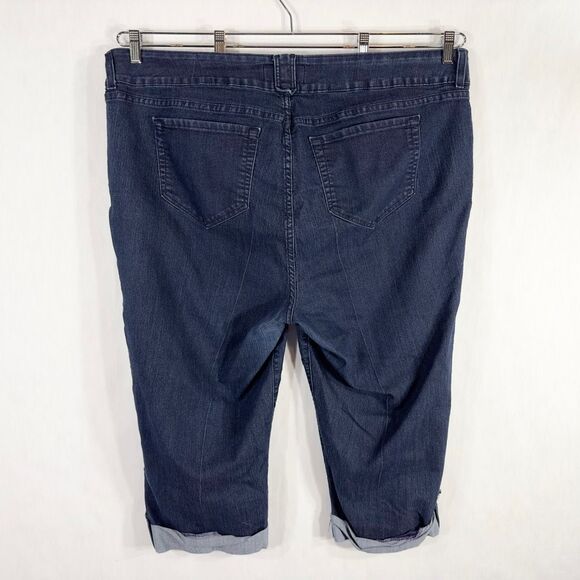 NYDJ Not Your Daughters Jeans Plus Size 24W Capri Crop Dark Blue High Rise 1486 - Picture 2 of 9